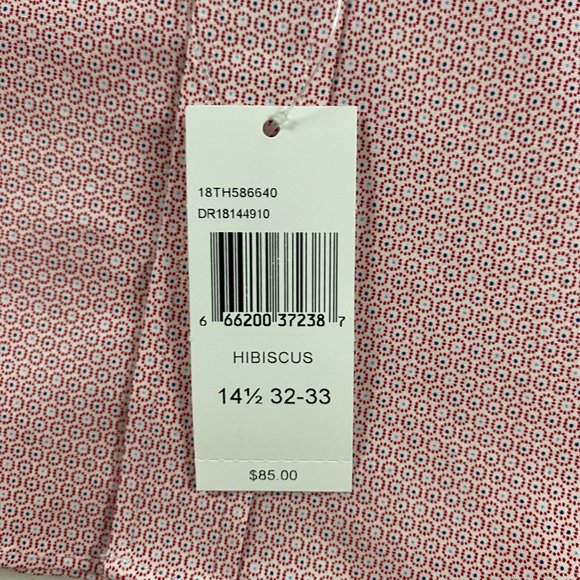 NWT Tommy Hilfiger CoolMax Slim Fit Stretch Shirt Mens Small 14.5  32/33 Red - Picture 5 of 12